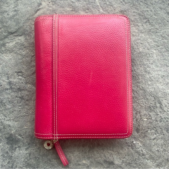 Franklin Covey Office Franklin Covey Pebbled Pink Leather Zippered